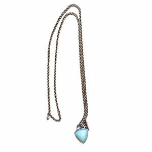 Long beautiful light blue/silver necklace